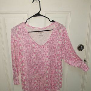 Chico's - The Ultimate Tee  Pink & White Size 2